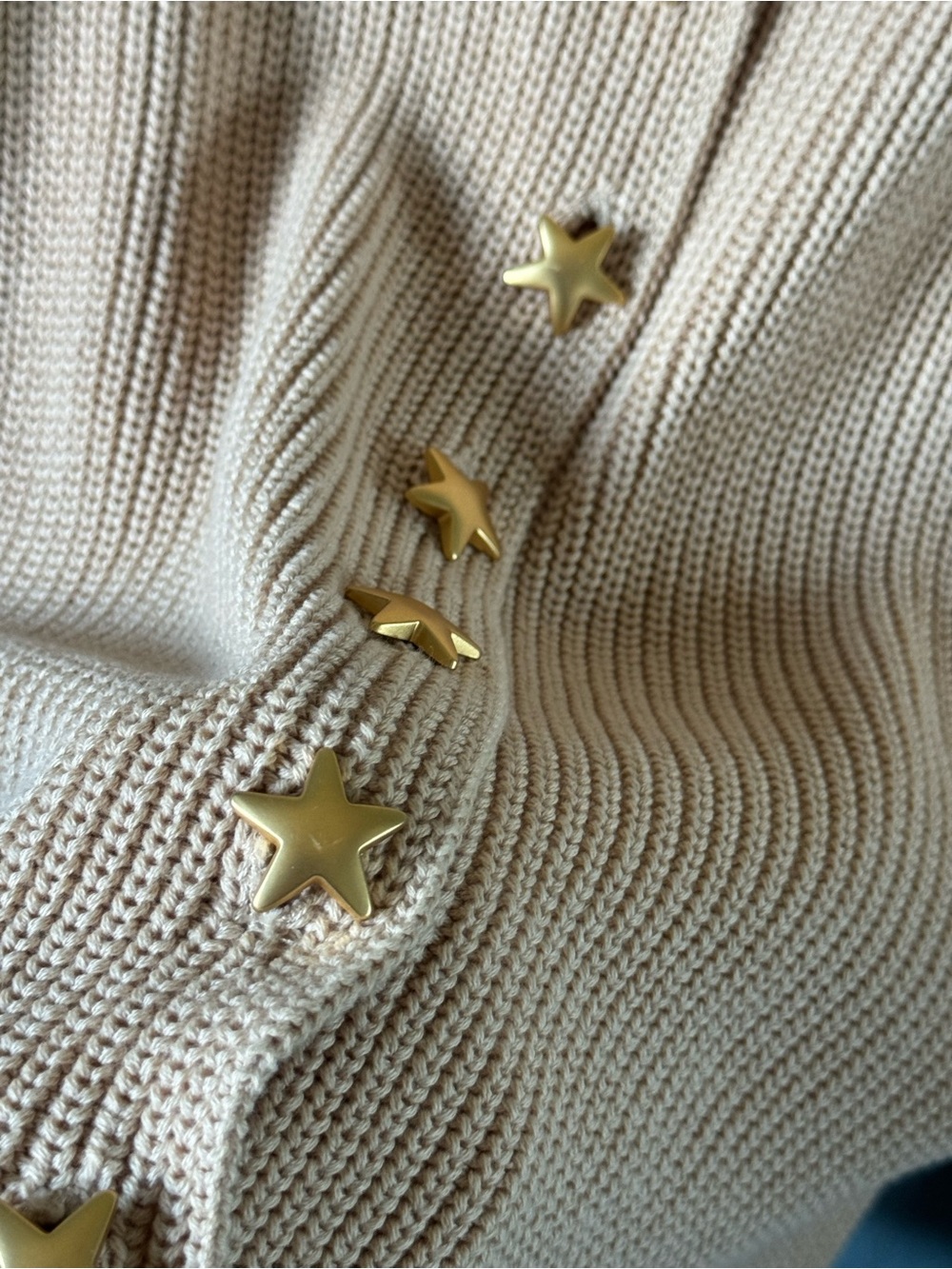 NWT 100% Cotton Shaker Stitch Star-Button Knit Cardigan Sweater Size 2X